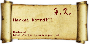 Harkai Kornél névjegykártya