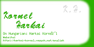 kornel harkai business card